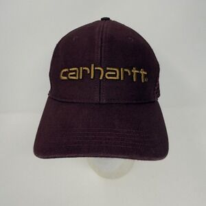 Carhartt Mens Port Canvas Hat Mesh-Back Logo Baseball Cap Burgundy One Size‎